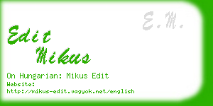 edit mikus business card